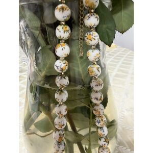 Anthropologie Floral Patterned Beaded Necklace